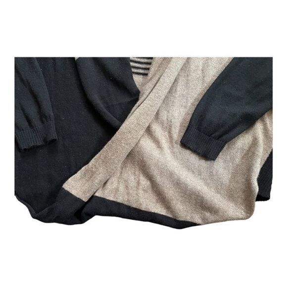 Max Studio strip/block cross over/wrap front cardigan sweater women M - Picture 8 of 13